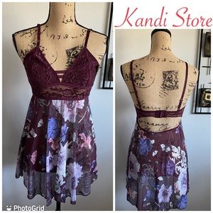 2-Piece French Affair Wine Color Baby Doll